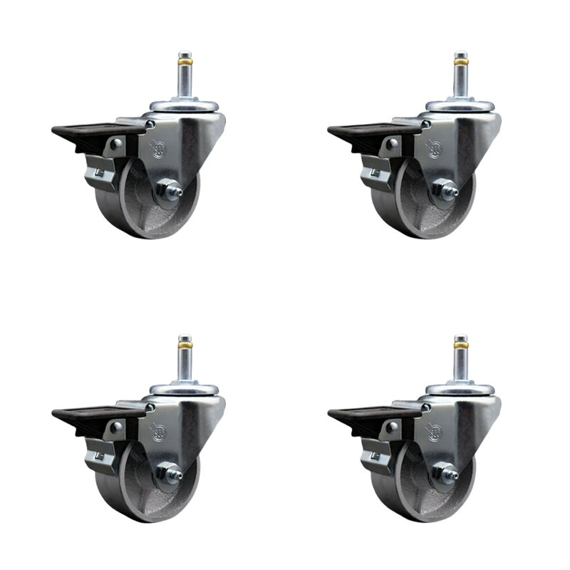 Roulettes semi-pivotantes en acier
