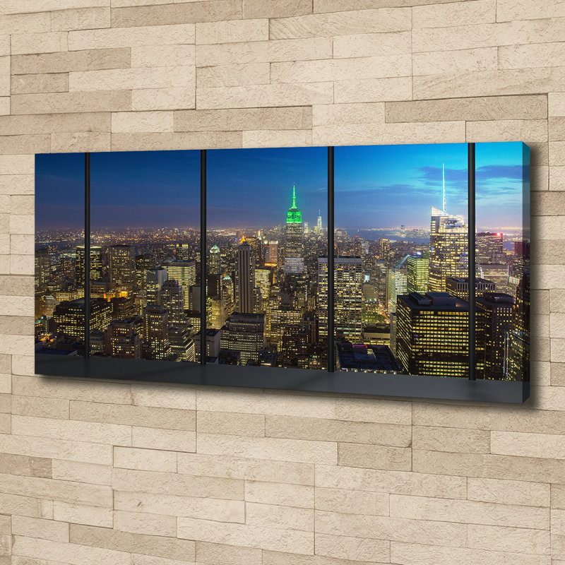New York By Night - No Frame Print on Canvas