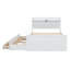 Lit en bois avec tête de lit avec prises de courant, lit extensible avec lit gigogne simple avec trois tiroirs de rangement-3405040-3405043
