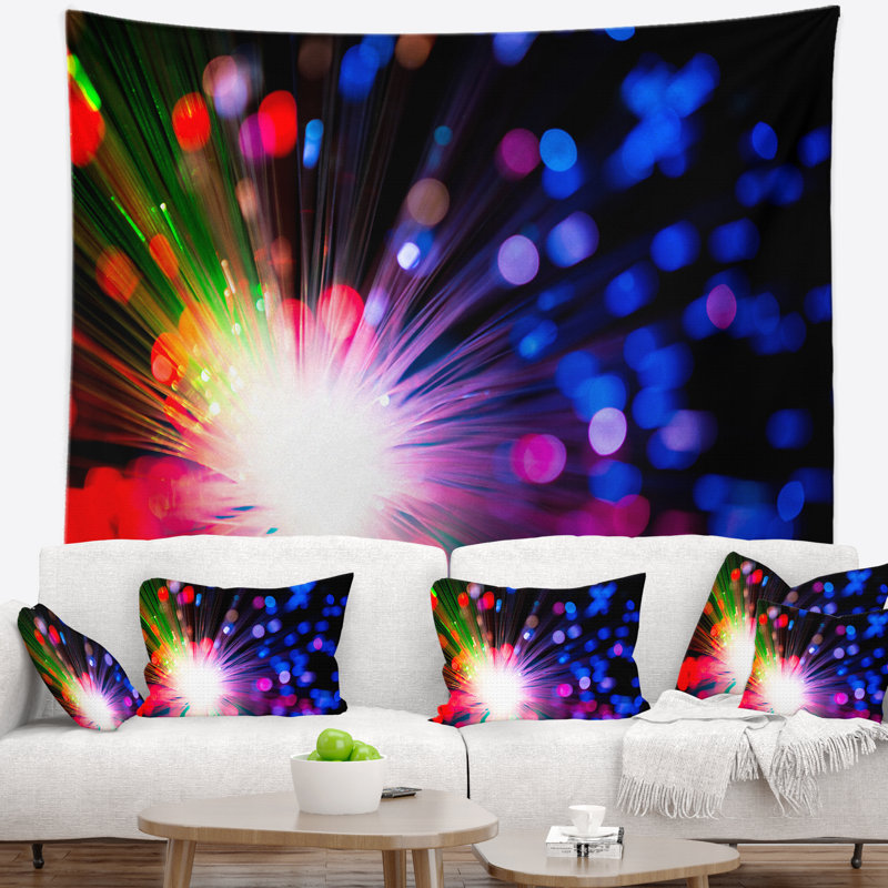 Tapisserie d’éclairage en fibre optique multicolore, H 50 po x l 60 po