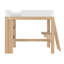 Lit mezzanine simple Mid-Century avec bureau et bibliothèque, blond / blanc-155082916