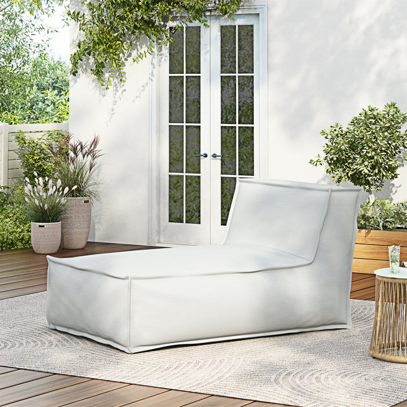 Outdoor Bean Bag Lounge Chair, Light Gray