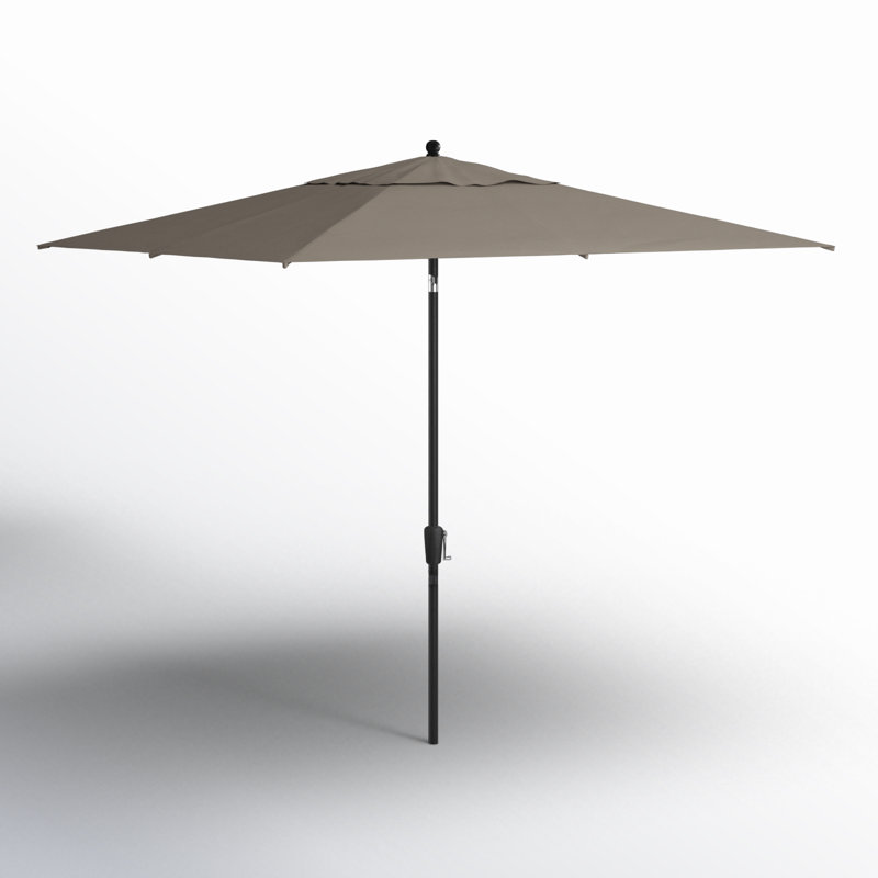 Parasol de marché rectangulaire l 8,58 pi x L 6,75 pi Natalie, Saphir noir, Sunbrella® Spectrum graphite à tissage uni