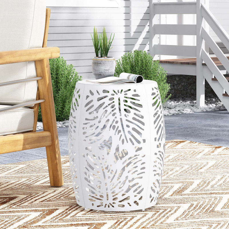 Table de bout en métal, utilisation à l'extérieur, salon, Blanc