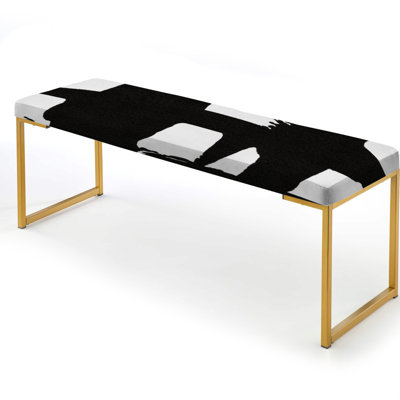 Finkel - Abstract Modern Upholstered Gold Bench