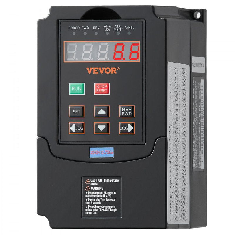 VFD 2HP, 1,5KW, 7,5A, entrée 1 ou 3 phases à variateur de fréquence, entrée, sortie VFD pour le contrôle de la vitesse du moteur à broche