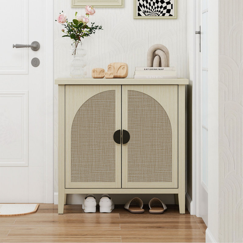 Rattan 2 Door Cabinet, Suitable For Bedroom, Living Room, Study