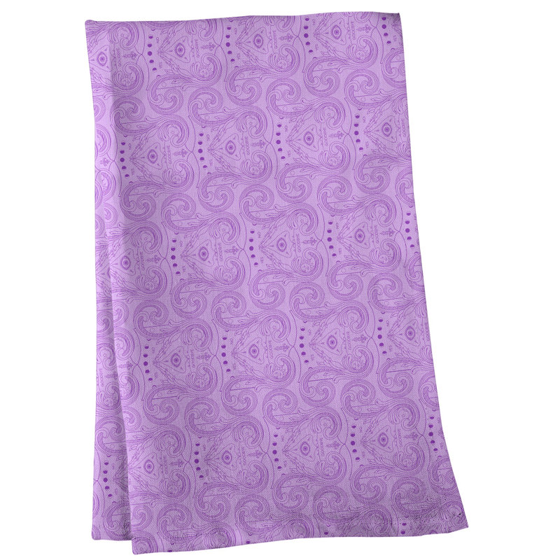 Serviette de thé à motif troisième œil, Polyester sergé, Rose et pastel