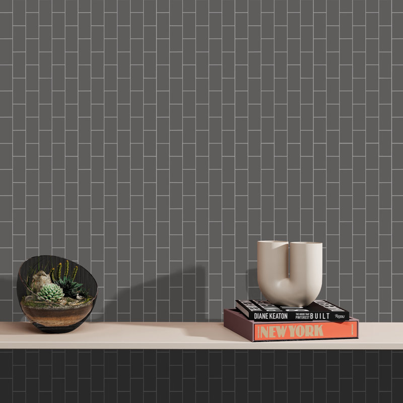 True Story 2'' W x 4'' L Porcelain Throughbody Tile Brick Mosaic Sheet, Steel
