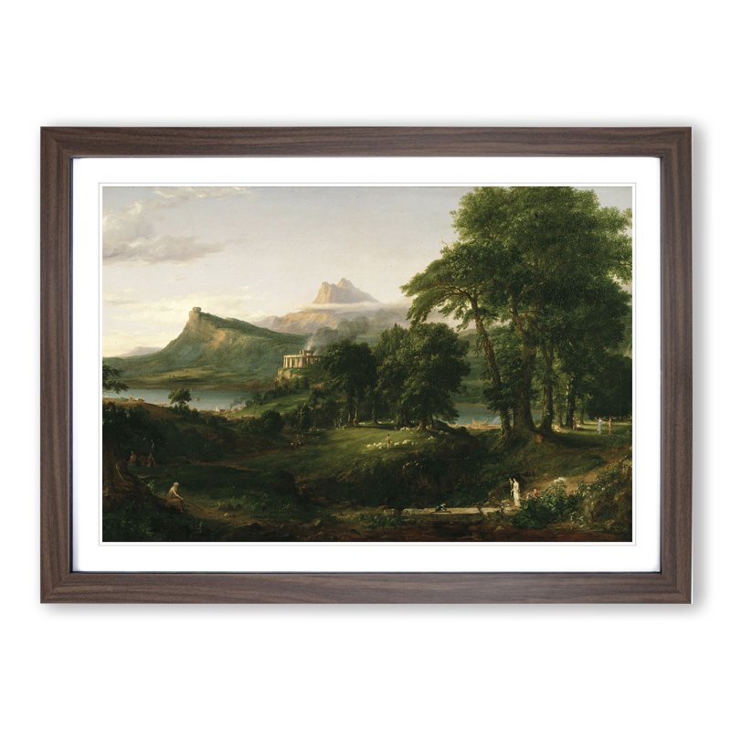 Arcadian by Thomas Cole - Picture Frame Painting, Walnut Framed, 27cm H x 36cm W x 2cm D