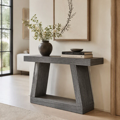 55" Industrial Console Table with Storage Shelf, Entryway Hallway Sofa Table