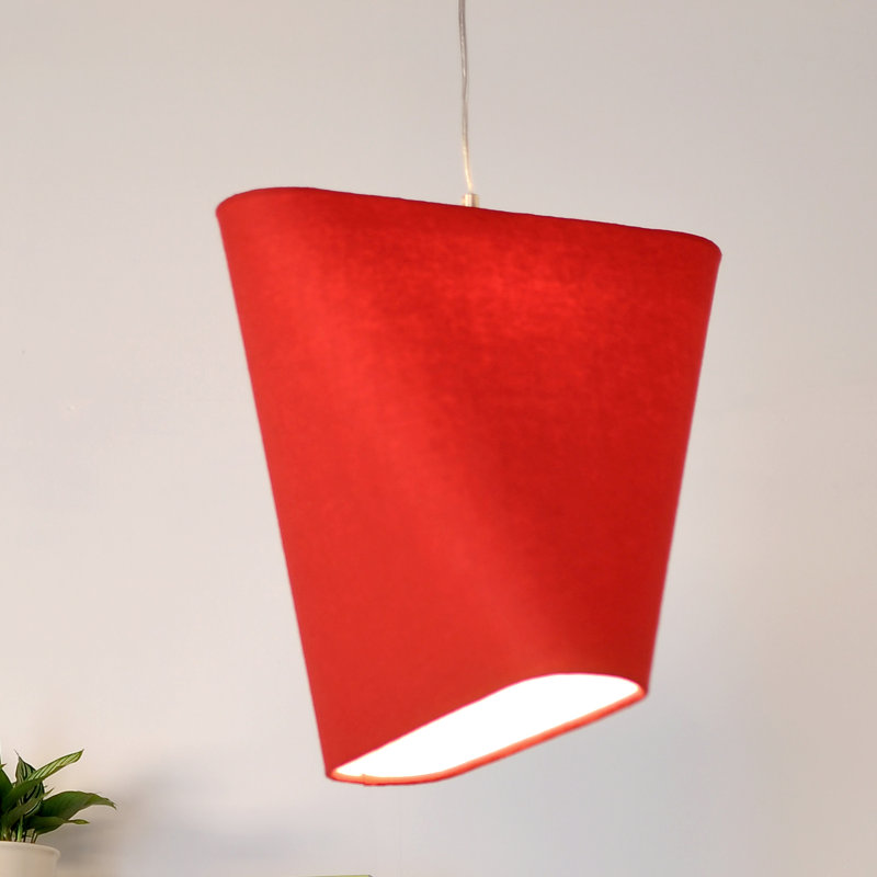 Abat-jour fantaisie en lin MNM, Rouge, H 23,6 po x l 13 po
