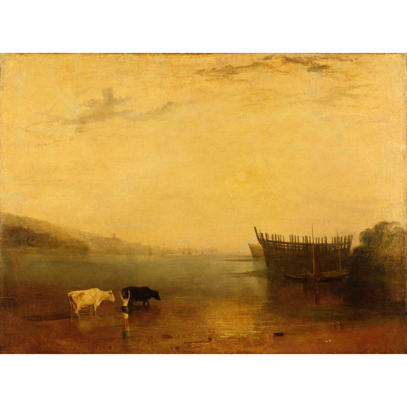 Adhésif mural Turner Teignmouth Harbor (1812), H 35,5 po x l 48 po