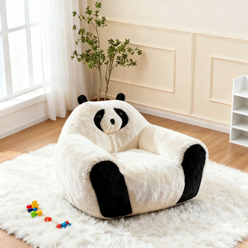 30-inch Panda-shaped Bean Bag Chair, Suitable For Living Rooms And Bedrooms.
