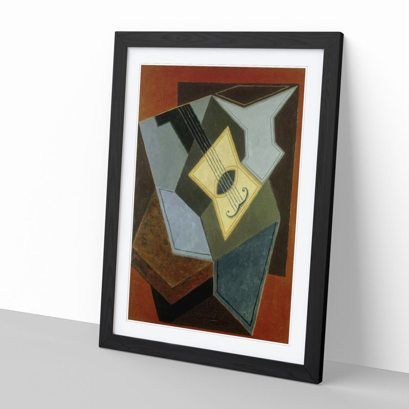 Guitar Vol.1 by Juan Gris - Framed Print, 48cm H x 36cm W x 2cm D, Black Framed