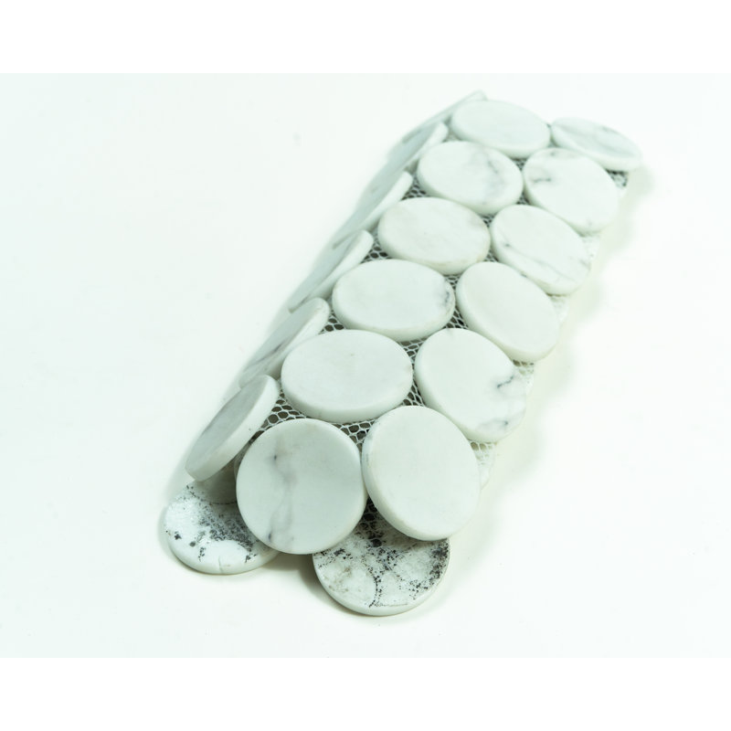 POIS BLANC STATUAIRE 12X12 MOSAIQUE (11TILES PAR BOITE)