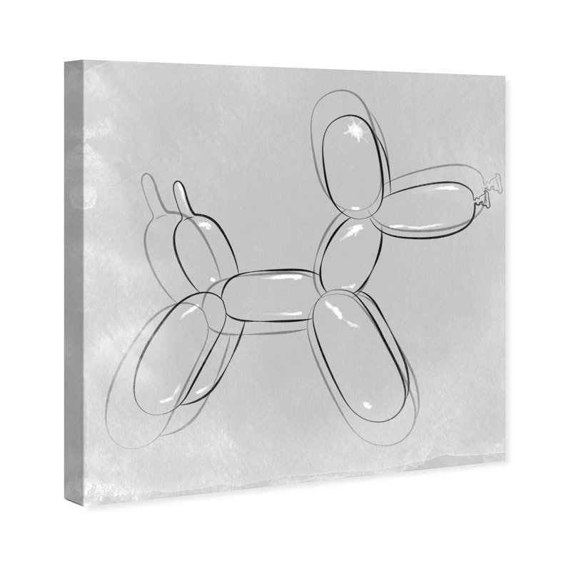 « balloon dog minimal »-impression sur image, Toile tendue, H 12 po x l 12 po x P 0,75 po