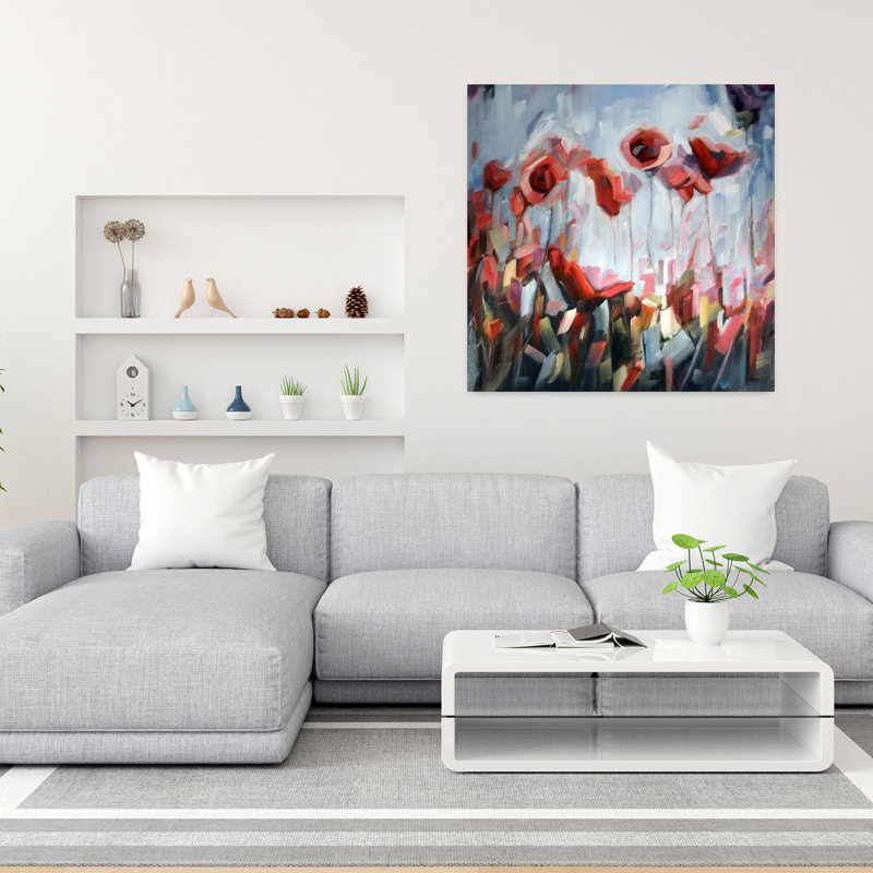 Art abstrait contemporain enchanté, H 48 po x l 48 po