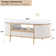 Roseellen 48''L Oval Coffee Table With Storage, Centre Table With Open Shelf, Fluted Design