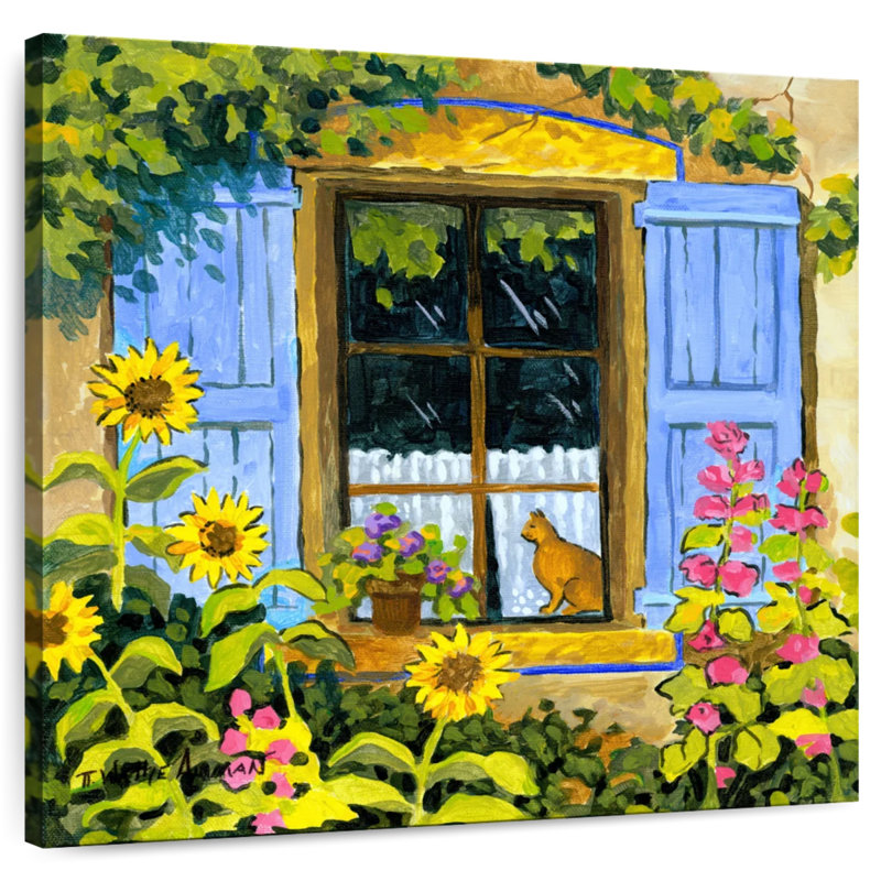 Lilie dans une fenêtre, H 36 po x l 36 po