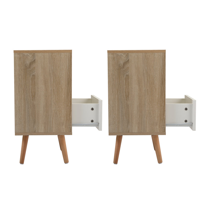 Ensemble de tables de bout en bois avec rangement Lulamae