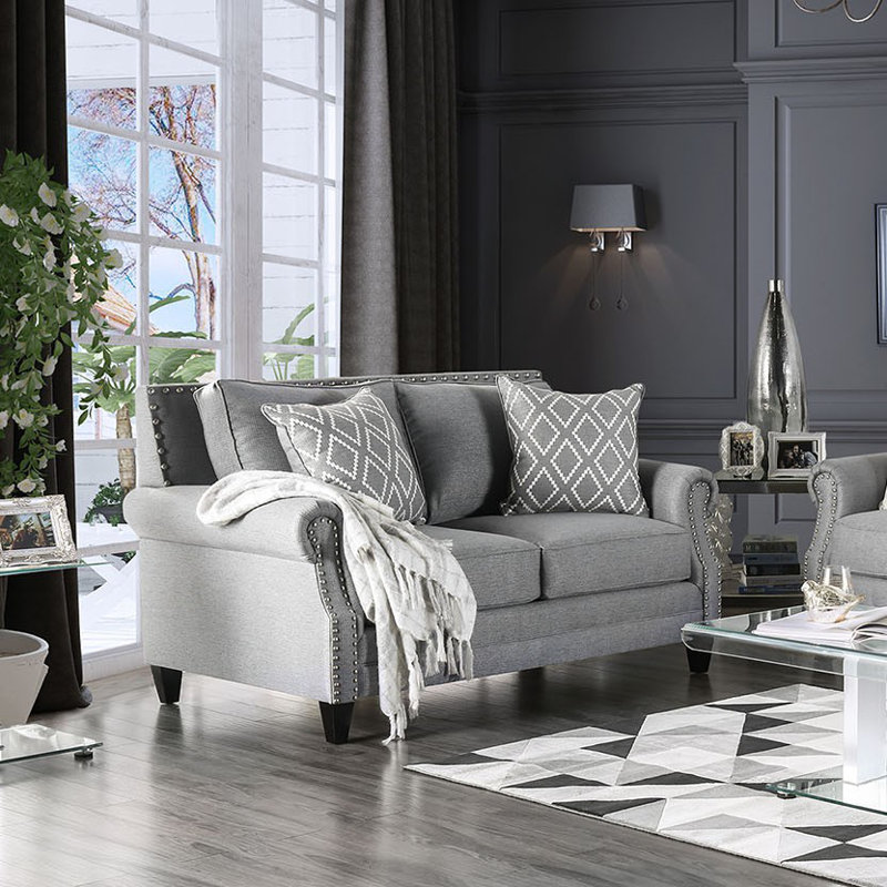 Pearce Upholstered 66.5'' Loveseat, Gray