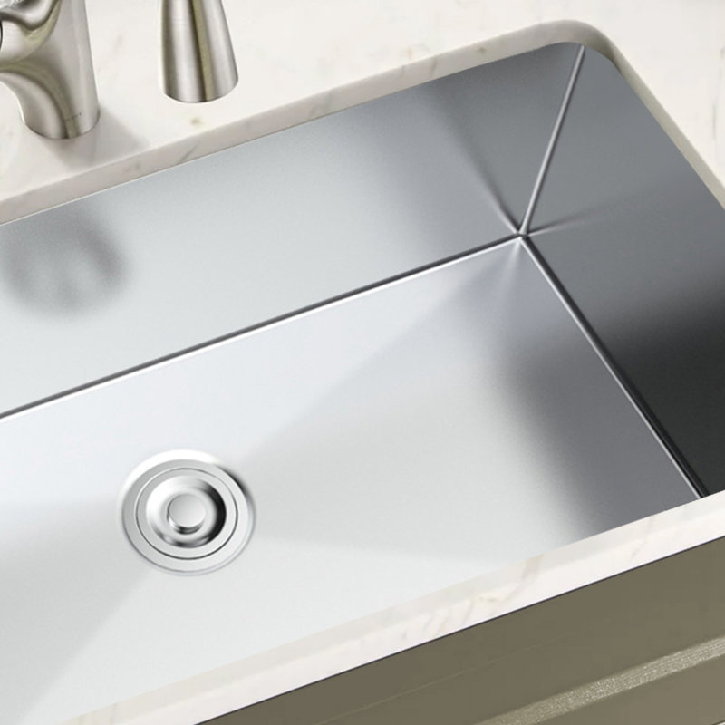 Topcraft 32x19x10 Undermount Single Bowl Kitchen Sink, 18 Gauge T304 Stainless Steel Under Mount Kitchen Sink
