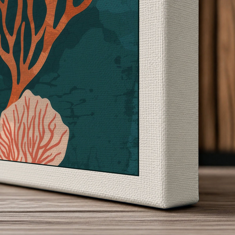 Branching Tree Root Botanical - Wrapped Canvas, 30x20 - 76.2 x 50.8 cm, Cream Border