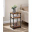 Petite table de bout, grande table de chevet pour le salon, la chambre à coucher, le bureau, la salle de bain, brun rustique et noir classique ULET273B01