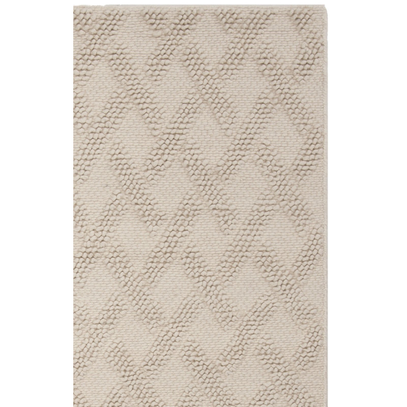 Tapis beige en laine tissé à plat à la main à motif géométrique Aldeline, Rectangle 8 pi x 10 pi