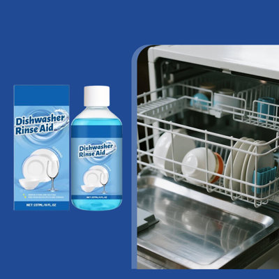 dishwasher builder 237ml Dishwasher Rinse Aid - Home Dishwasher Cleaner For Oil And Stain Removal Enhances Shine