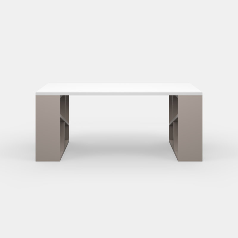 Yareli Single Coffee Table, White/Light Mocha