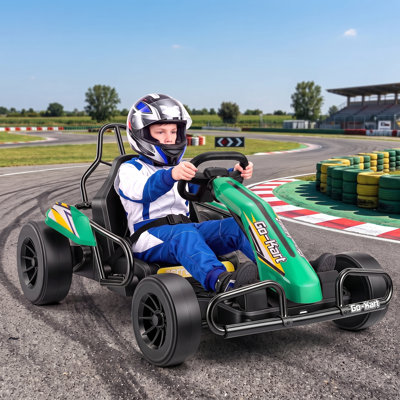 24V 10Ah Big Battery Go Kart for Kids Ages 6-10, Ride-on Toys with 600W Motors