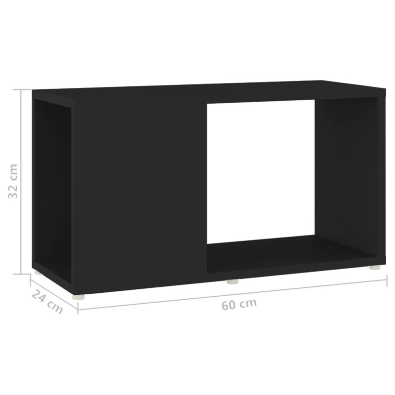 Ginas Floor Shelf End Table, Black