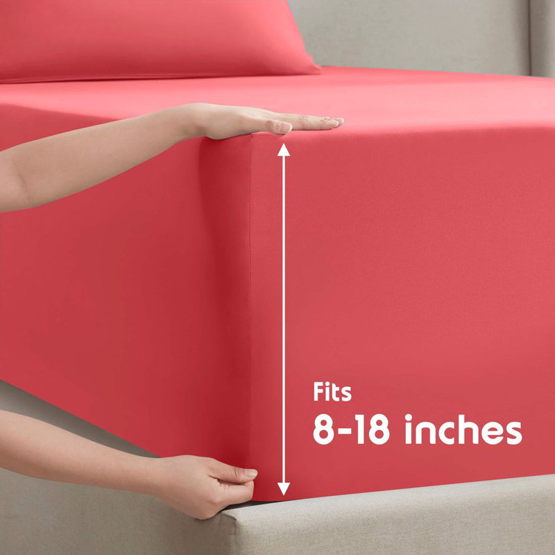 Ensemble de draps ultra doux et respirant Hotel Collection, Très grand simple, Rose corail