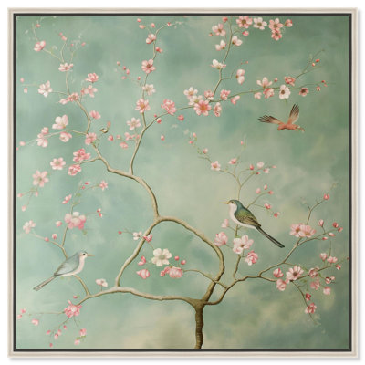 Nestled in Floral Tree Canvas Chinoiserie Art by Art Remedy