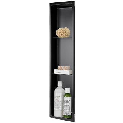 8 po X P 36 po X l 4 po Niche de douche à 3 tablettes en acier inoxydable de calibre 18 D