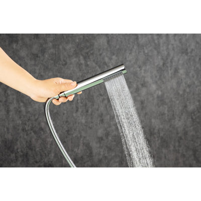 Tub Faucet With Handheld Shower, Single Handle Floor Mounted, 360 Rotatable Spout, Drip- Ceramic Cartridge, Stainless Steel Build Hand Coated Turning Disk,