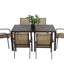 Ensemble repas d'extérieur 7 pièces avec table rectangulaire et 6 chaises empilables en textilène, parfait pour les réunions de famille et les conversations dans la cour