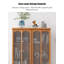 Bibliothèque pratique en bois massif avec portes en verre et rangement fermé