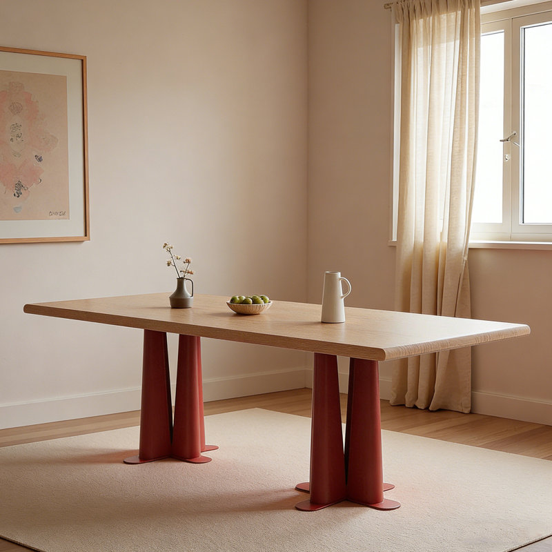 Table de salle à manger rétro Lightly Luxury, H 29,52 po x L 55,11 po x l 31,49 po
