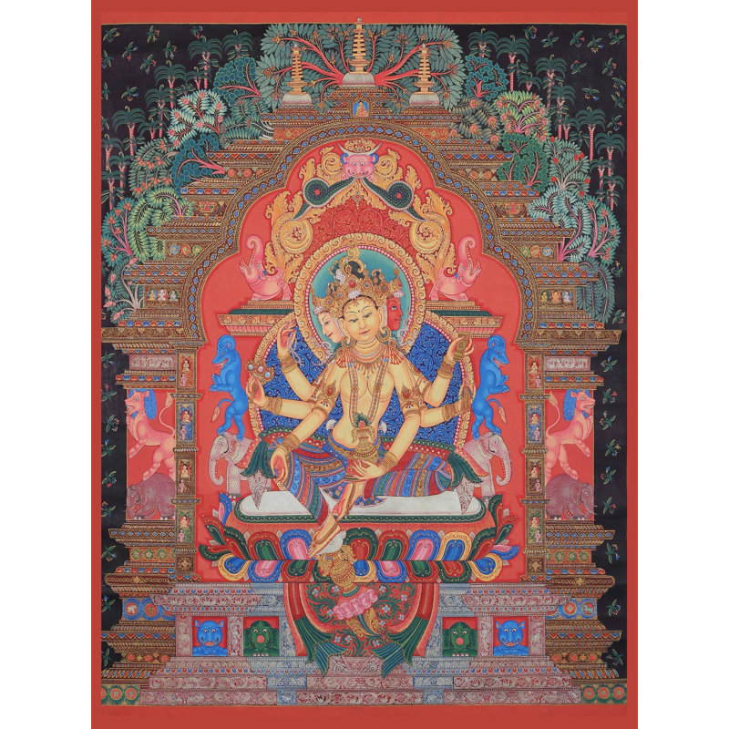 Déesse traditionnelle Newari Vasundhara (Thangka sans brocart)