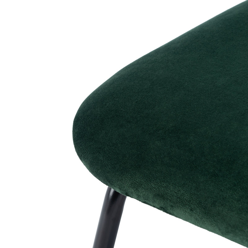 Fendley Velvet Side Chair, Malachite Green Velvet