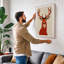 Deer in Geometry Geometric - Wrapped Canvas-1899995441-1899995455