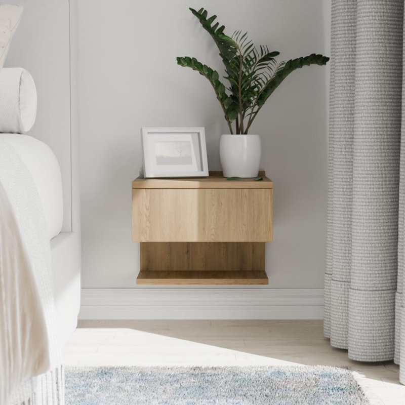 Ardilia 35cm W Solid + Manufactured Wood Bedside Table, Tan