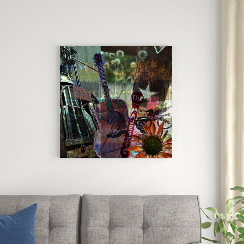 Collage de guitare, H 30 po x l 30 po x P 1,25 po