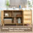 Rattan Sideboard Buffet Cabinet with 2 Doors, 3 Drawers, and Storage for Living, Dining, or Kitchen