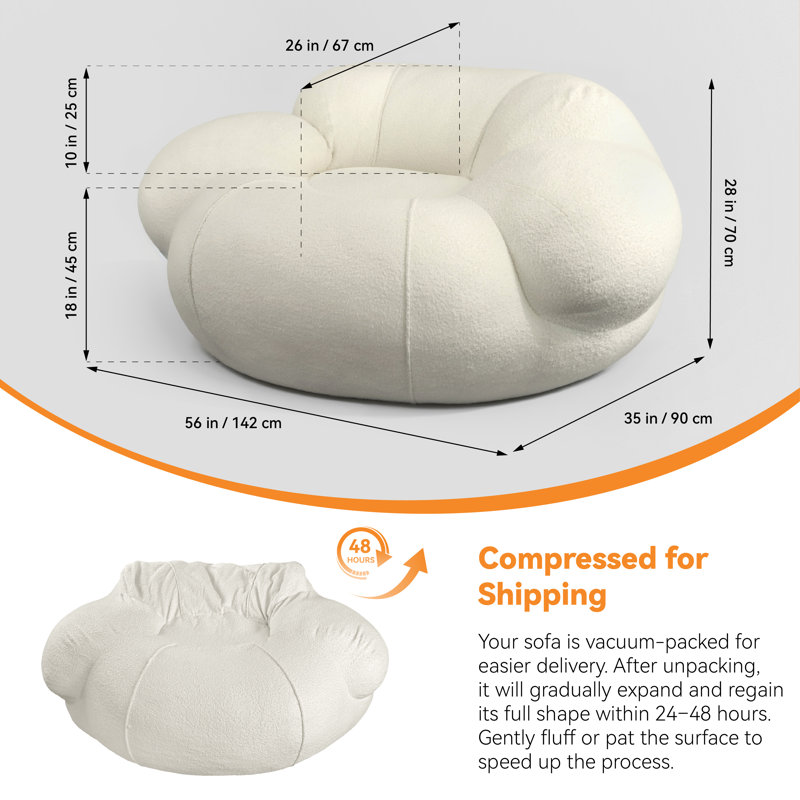 Fauteuil à billes en sherpa Cloud Fluffy, canapé, canapé