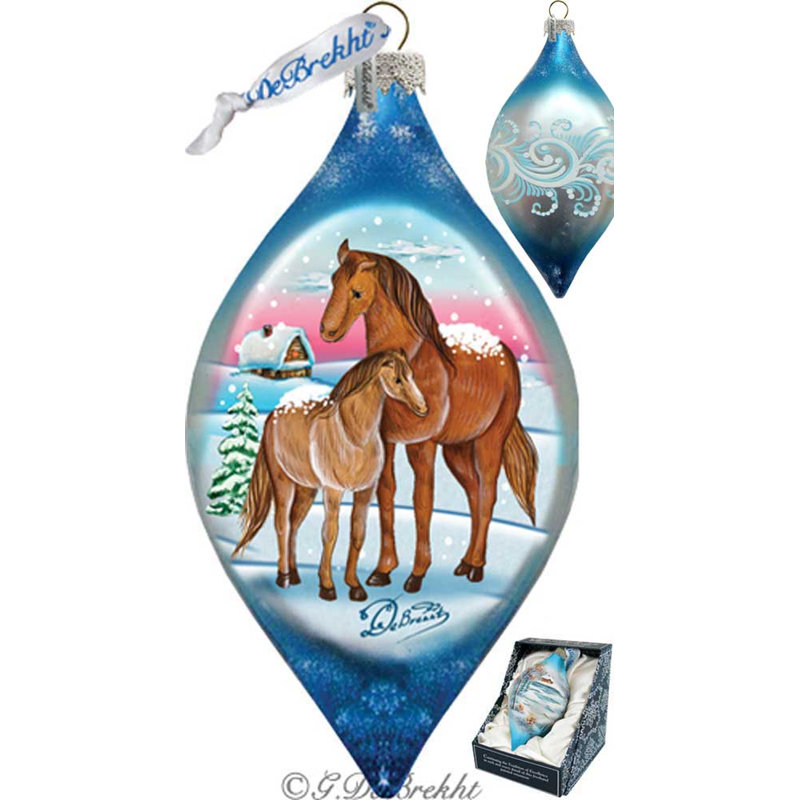 Holiday 3.5'' Handmade Glass Hanging Figurine Ornament