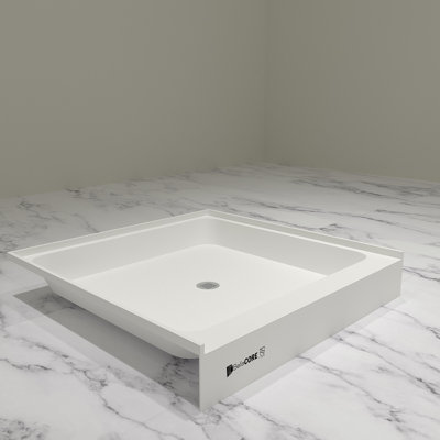 36 x 36 - Drain central - Seuil simple - Base de douche en acrylique